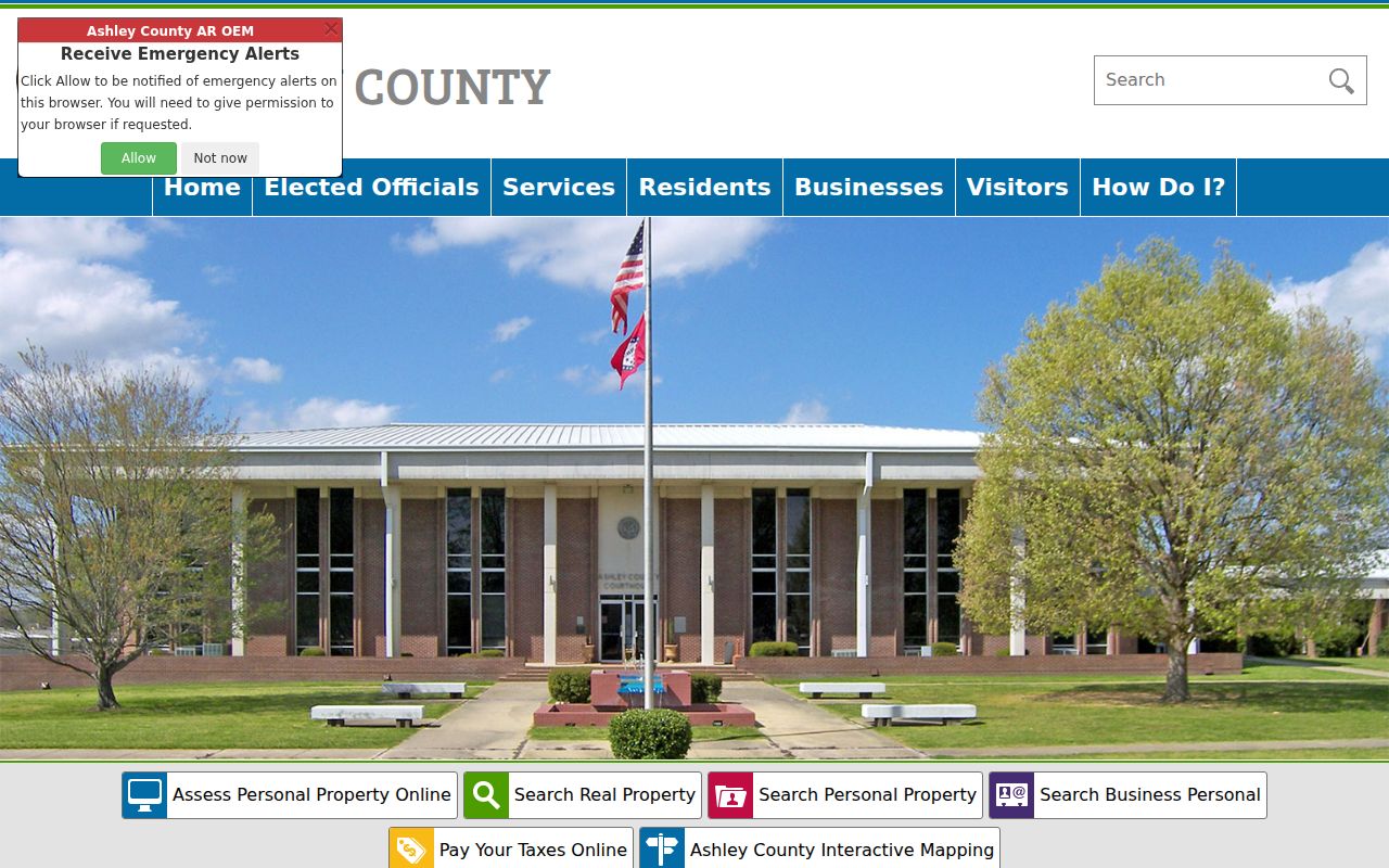 Ashley County criminal history official county homepage