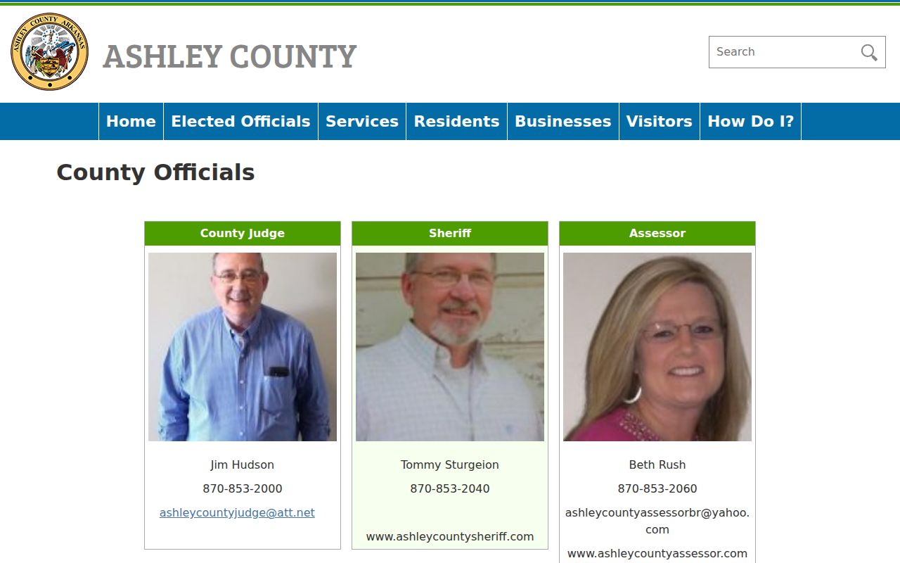 Ashley County criminal history county officials roster