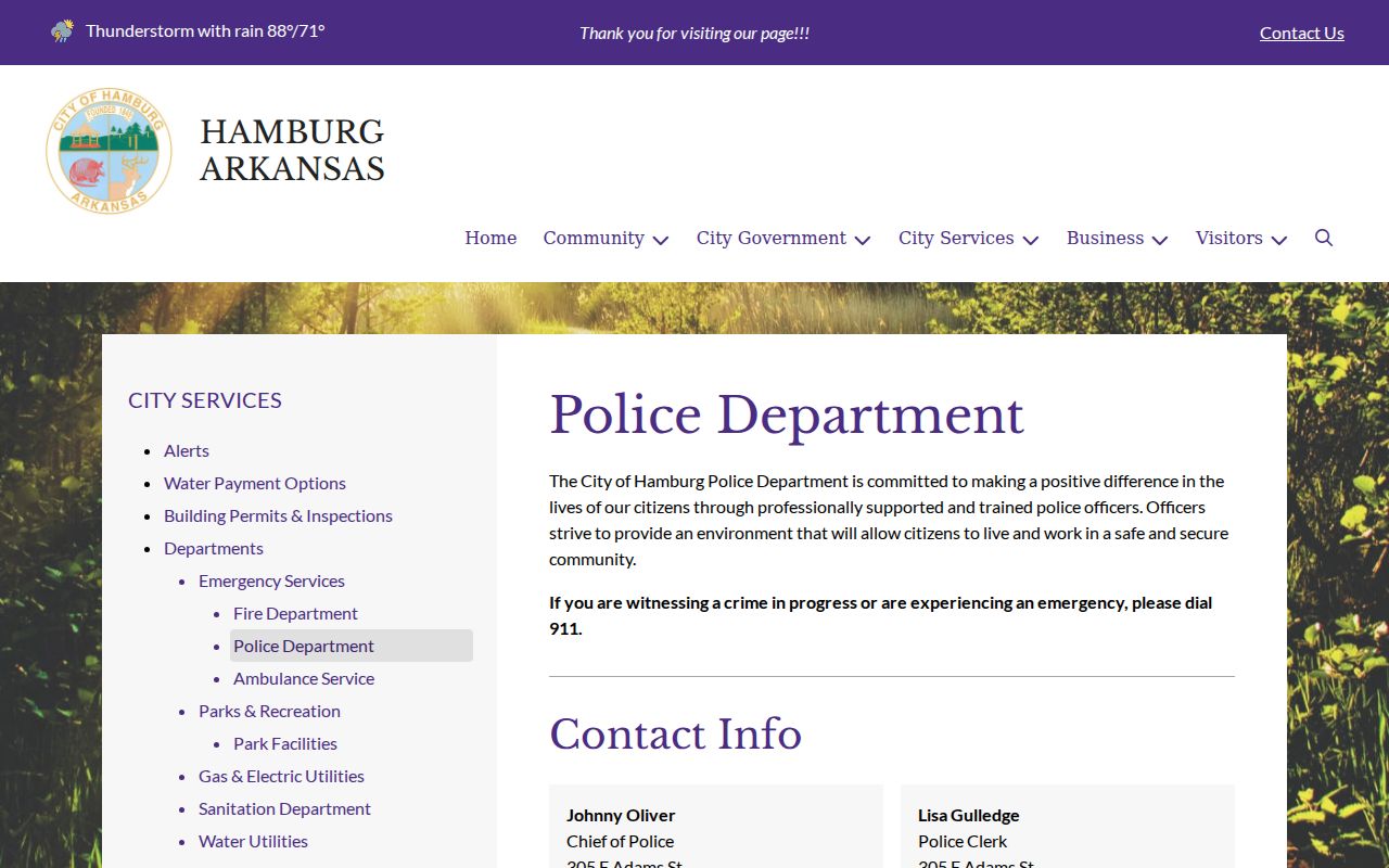 Hamburg Police Department official source page