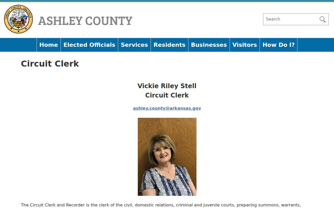 Ashley County Circuit Clerk criminal case records page